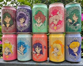 Ocean Bomb Sailor Moon Drinks Bundle, 10 Different Characters, Asian Snack Box, Japanese Snacks | Fast Shipping