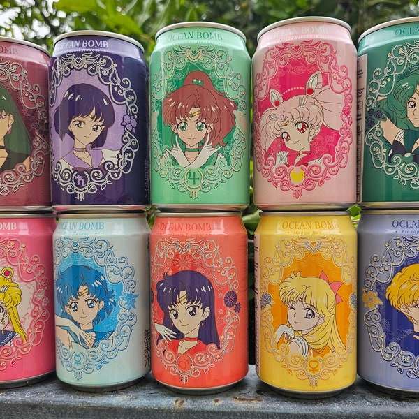 Ocean Bomb Sailor Moon Drinks Bundle, 10 Different Characters, Asian Snack Box, Japanese Snacks | Fast Shipping