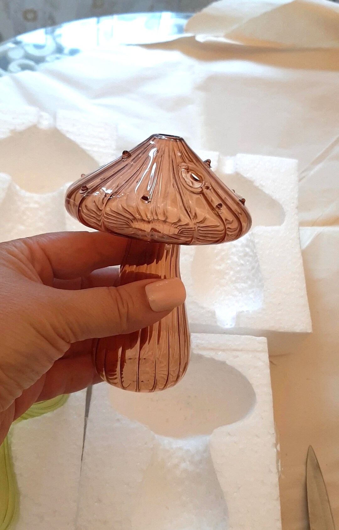 Colourful Glass Mushroom Vase Collection Etsy