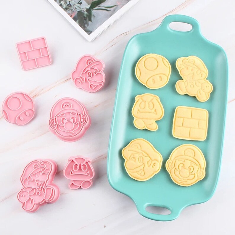 Super Mario Cookie Cutters Set of 6 Cartoon Fondant Baking Etsy Australia