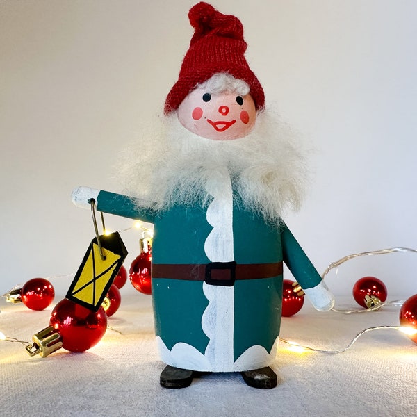 Swedish vintage Christmas gnome Bo Svensk Sweden handmade wooden Santa Swedish Tomte Traditional Scandinavian Christmas decoration Jultomte