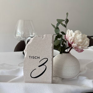 Personalized table numbers made of aerated stone | Ytong | Aerated concrete | Place card | Wedding decoration | Boho wedding | Stone | Wedding table