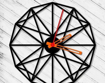 Polygon Wall Clock Laser Cut Dxf Glowforge Svg xTool D1 Template CNC Cutting Router Plazma Cut Instant Download Digital Vector Ai Pdf Files