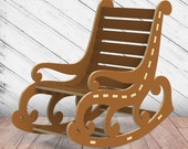 Decorative Rocking Chairs CNC Router Cutting Plan Template Instant Download Digital Vector Ai Pdf Eps Files