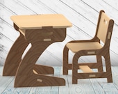 Kids Table and Chair Dxf Svg Cut File CNC Router Cutting Plan Wooden Furniture Template Instant Download Digital Vector Ai Pdf Eps Files