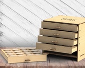 Wood Coffee Capsule Drawers Laser Cut Dxf Glowforge Svg xTool D1 File CNC Router Cutting Plan Template Instant Download Digital Vector Files
