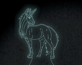 Unicorn 3D Illusion Acrylic Hologram Night Led Lamp Laser Cut Engraving File Dxf Glowforge Svg Digital Vector Files Instant Download