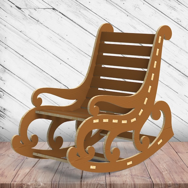 Decorative Rocking Chairs CNC Router Cutting Plan Template Instant Download Digital Vector Ai Pdf Eps Files
