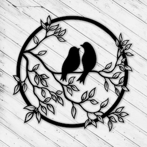 鳥の装飾 レーザーカット DXF Glowforge SVG 壁アート装飾 Cricut パターン CNC ルーター カッティング ペーパークラフト 装飾金属パネル デジタルファイル
