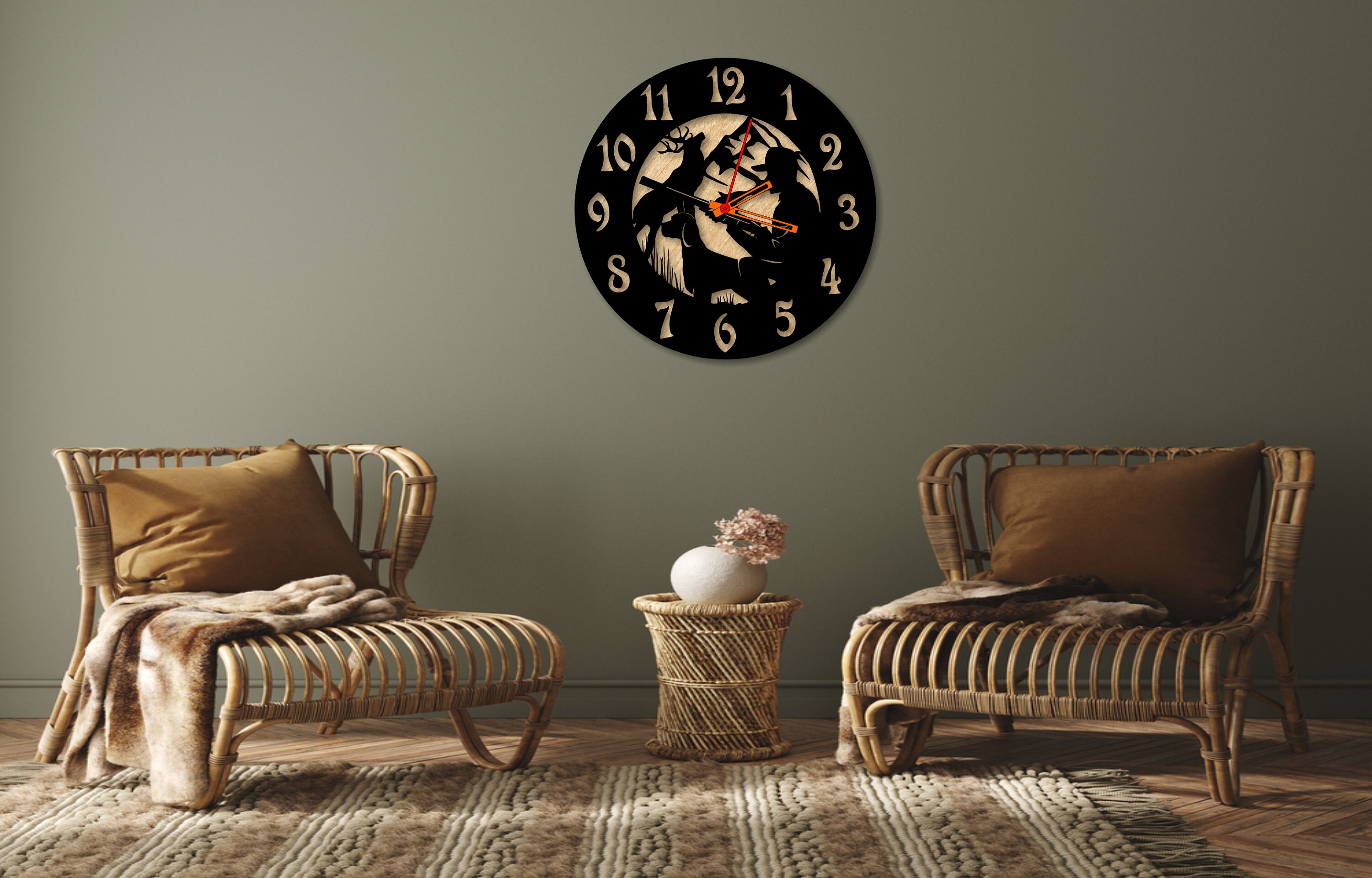 Hunting Wall Clock Laser Cut Dxf Glowforge Svg Xtool D1 CNC Cutting ...