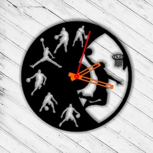 Wanduhr Basketball Laser Cut Dxf Glowforge svg xTool D1 CNC-Schneidefräser Metallschnitt Holzschnitt Plan Vorlage Download Digitale Vektordateien