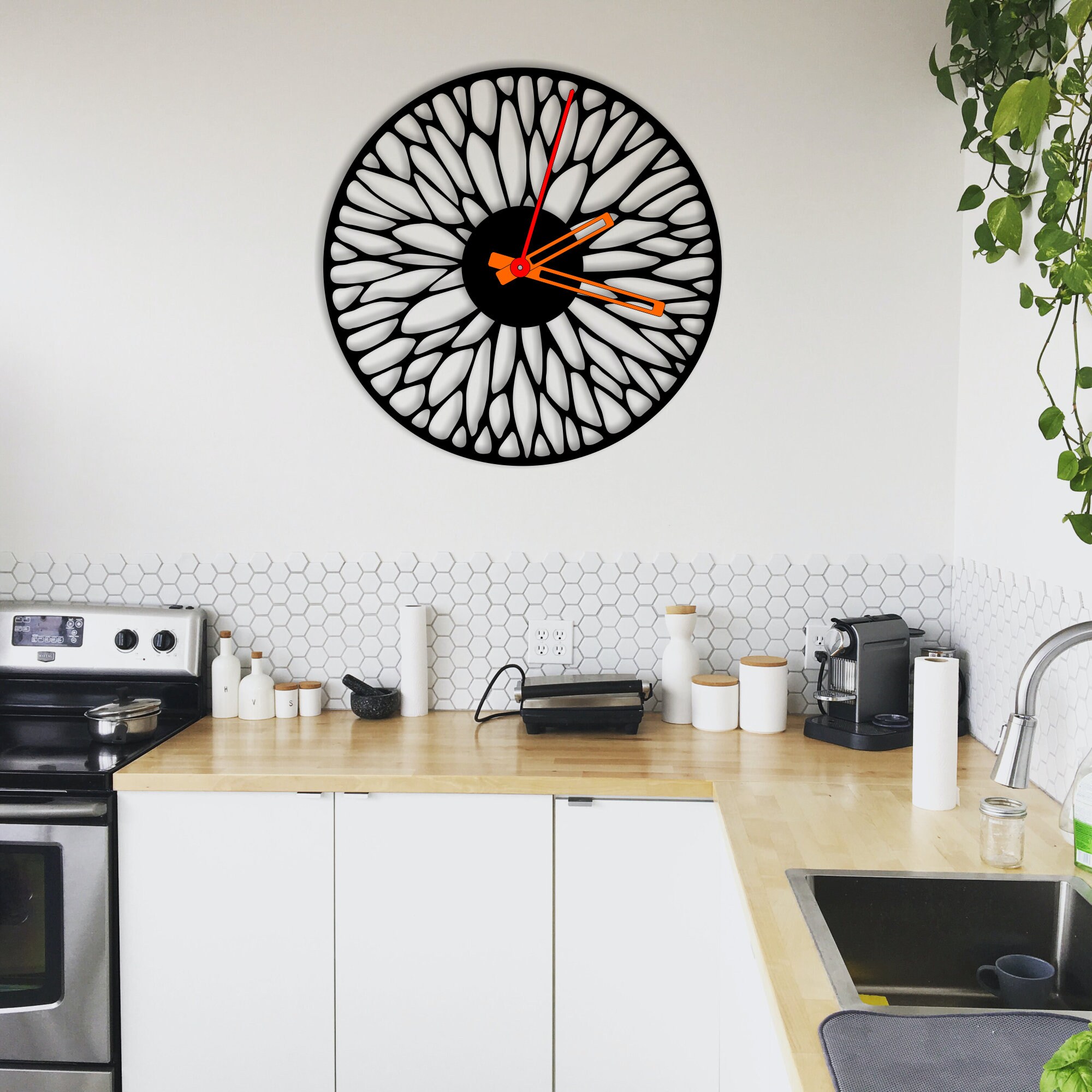 Wall Clock Pattern Laser Cut Dxf Glowforge Svg Template CNC Cutting ...
