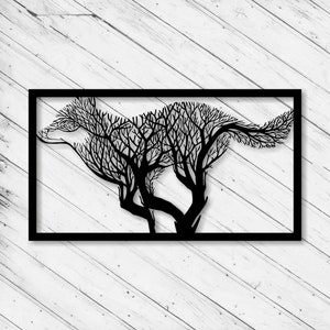 Wolfsbaum Laser geschnitten Gravur Dxf Glowforge Svg xTool D1 Datei Wand Kunst Papier Handwerk dekorative Panel herunterladen digitale Vektor Ai Pdf Eps-Dateien