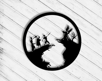 Wall Art Decor Laser Cut Dxf Glowforge Svg File CNC Cutting Router Cricut Pattern Paper Craft Vinly Cut Sticker Metal Panel Cut Files