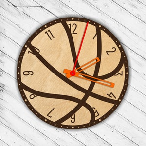 Wanduhr Basketball Laser Cut Dxf Glowforge svg xTool D1 CNC-Schneidefräser Metallschnitt Holzschnitt Plan Vorlage Download Digitale Vektordateien