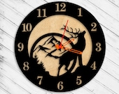 Deer Wall Clock Laser Cut Dxf Glowforge Svg xTool D1 CNC Cutting Router Metal Cut Wood Cut Plan Template Download Digital Vector Files
