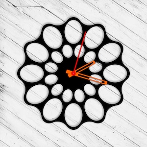 Wanduhr Ornament Laser Cut Dxf Glowforge svg xTool D1 CNC-Schneidefräser Metallschnitt Holzschnitt Plan Vorlage Download Digitale Vektordateien