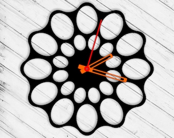 Wall Clock Ornament Laser Cut Dxf Glowforge Svg xTool D1 CNC Cutting Router Metal Cut Wood Cut Plan Template Download Digital Vector Files