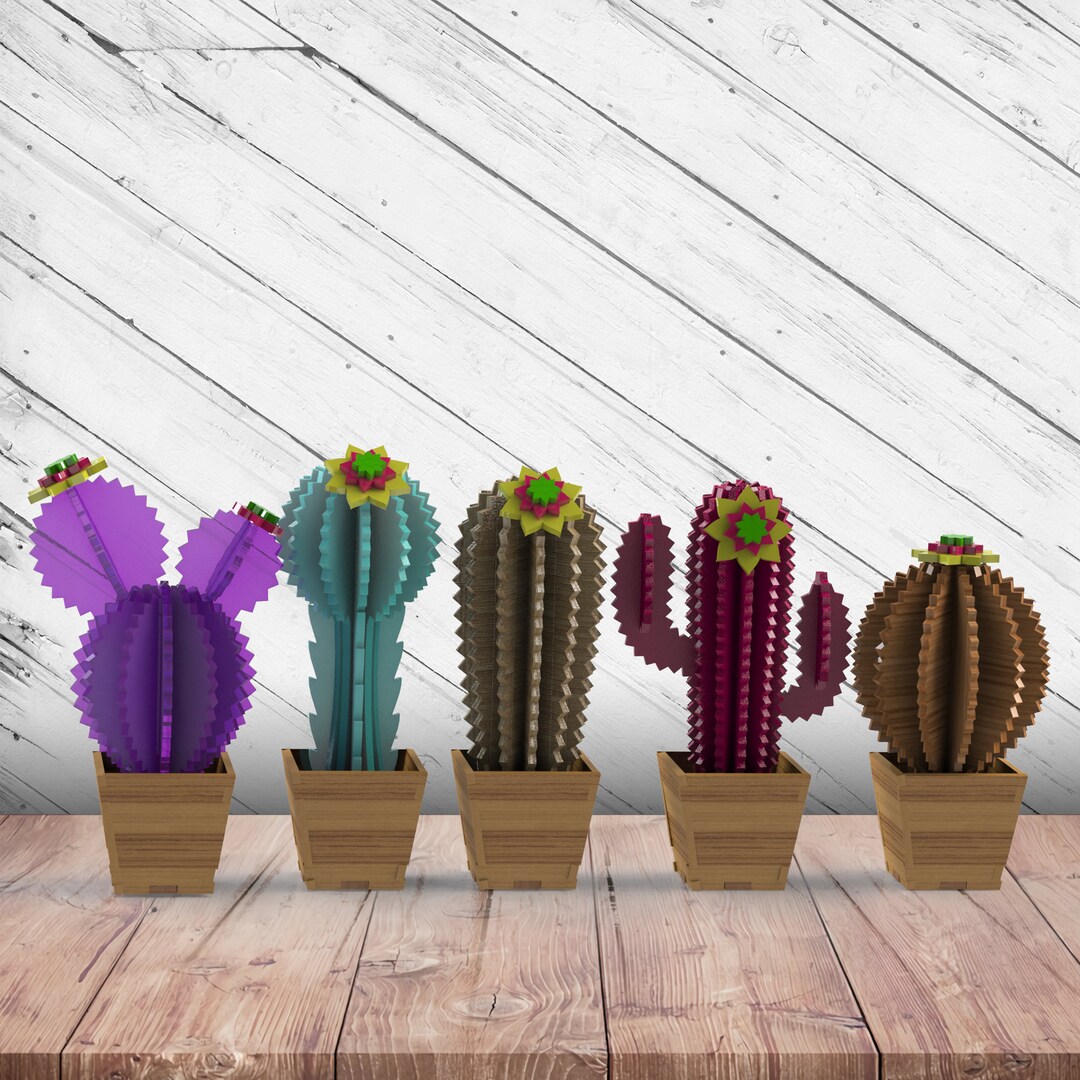 Decorative Cactus Laser Cut Dxf Glowforge Svg Xtool D1 File CNC Router ...