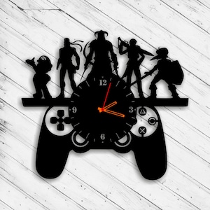 orologio da parete gamepad laser cut dxf glowforge svg template router di taglio cnc plazma cut cricut download istantaneo digital vector ai pdf eps file
