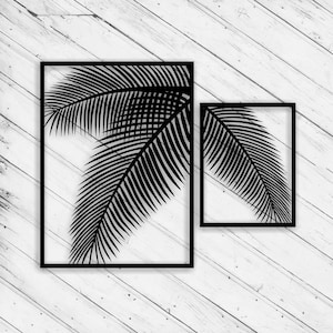 Padrão de decoração de arte de parede de palmeira, corte a laser DXF Glowforge SVG xTool D1, arquivo CNC para roteador, corte de vinil, adesivo de corte de metal, download de arquivo digital