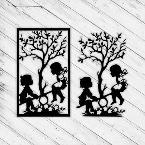 子供用ウォールアート デコレーション レーザーカット DXF Glowforge SVG D1 CNC ルーター カッティング ビニール カット ステッカー メタルカット シルエット テンプレート デジタル ファイル