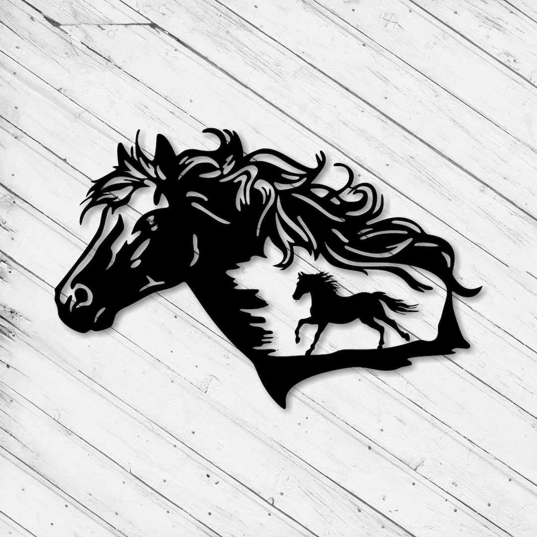 Horse Laser Cut Dxf Svg Xtool File Wall Art CNC Router