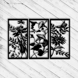 Blume Panel Wall Art Decor Laser Cut Dxf Glowforge SVG xTool D1 CNC Fräser Schneiden Metall geschnitten Silhouette Vorlage Digitale Dateien