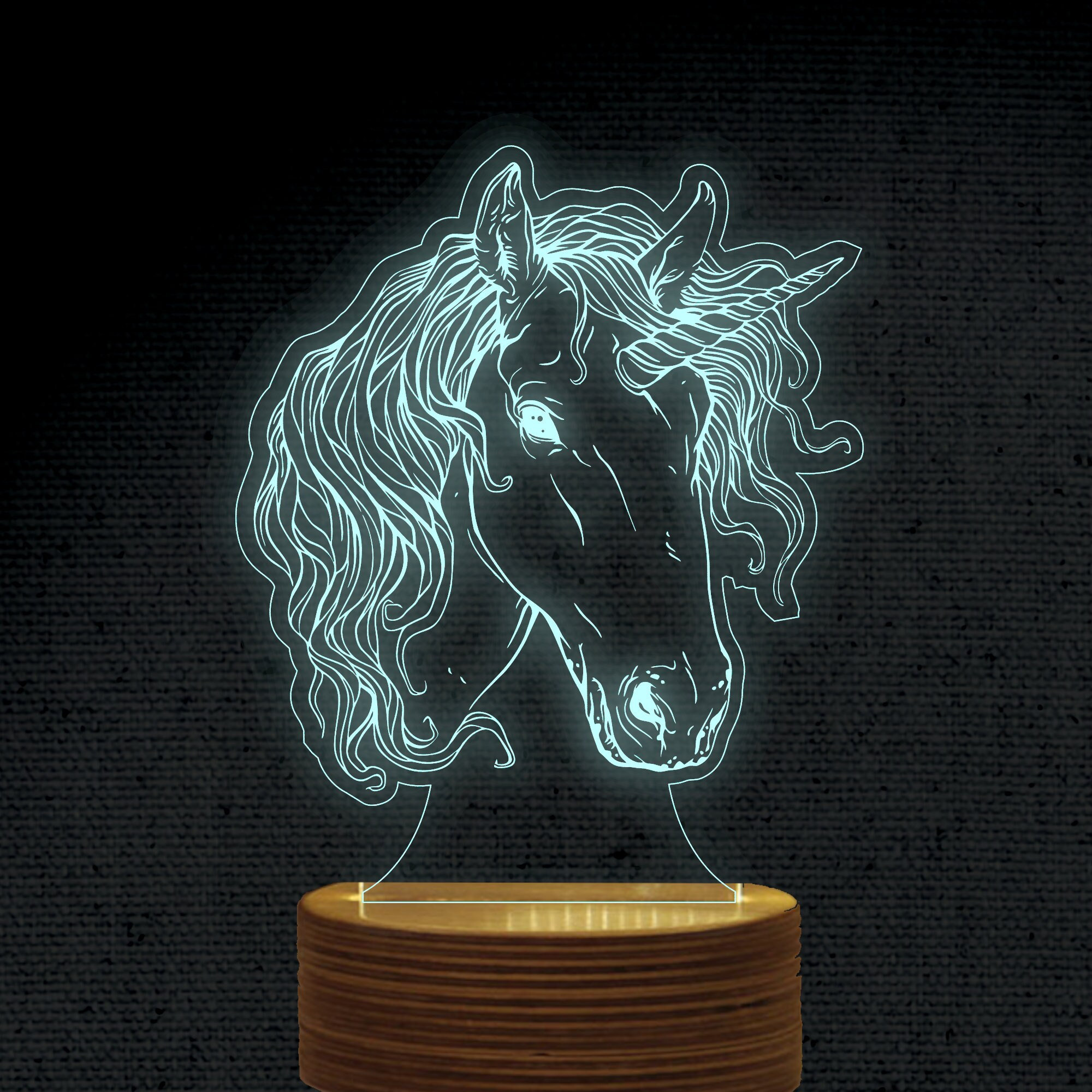 Lampe Illusion 3D Licorne – Pegasus-square