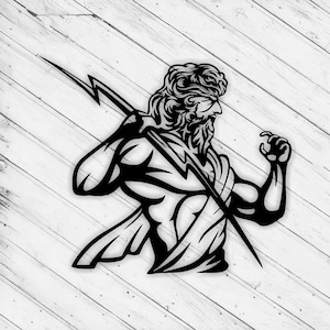 Zeus Wand Kunst Dekor Muster Laser Cut Dxf Glowforge SVG xTool D1 Datei CNC Fräser Schneiden Vinyl Schnitt Metallschnitt Download Digitale Datei