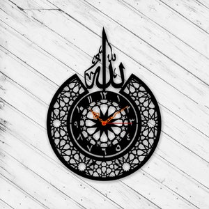 Islamische Wanduhr Laser Cut Dxf Glowforge SVG xTool D1 CNC Schneidefräser Metallschnitt Holzschnitt Plan Vorlage Download Digitale Vektordateien