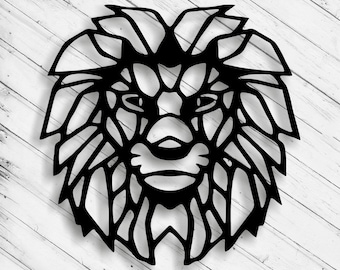 Lion Wall Art Decor Laser Cut Dxf Glowforge Svg xTool D1 CNC Router Cutting Vinyl Cut Sticker Metal Cut Silhouette Template Digital Files