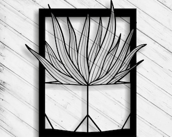 Plant Wall Art Decor Laser Cut Dxf Glowforge Svg xTool D1 CNC Router Cutting Vinyl Cut Sticker Metal Cut Silhouette Template Digital Files