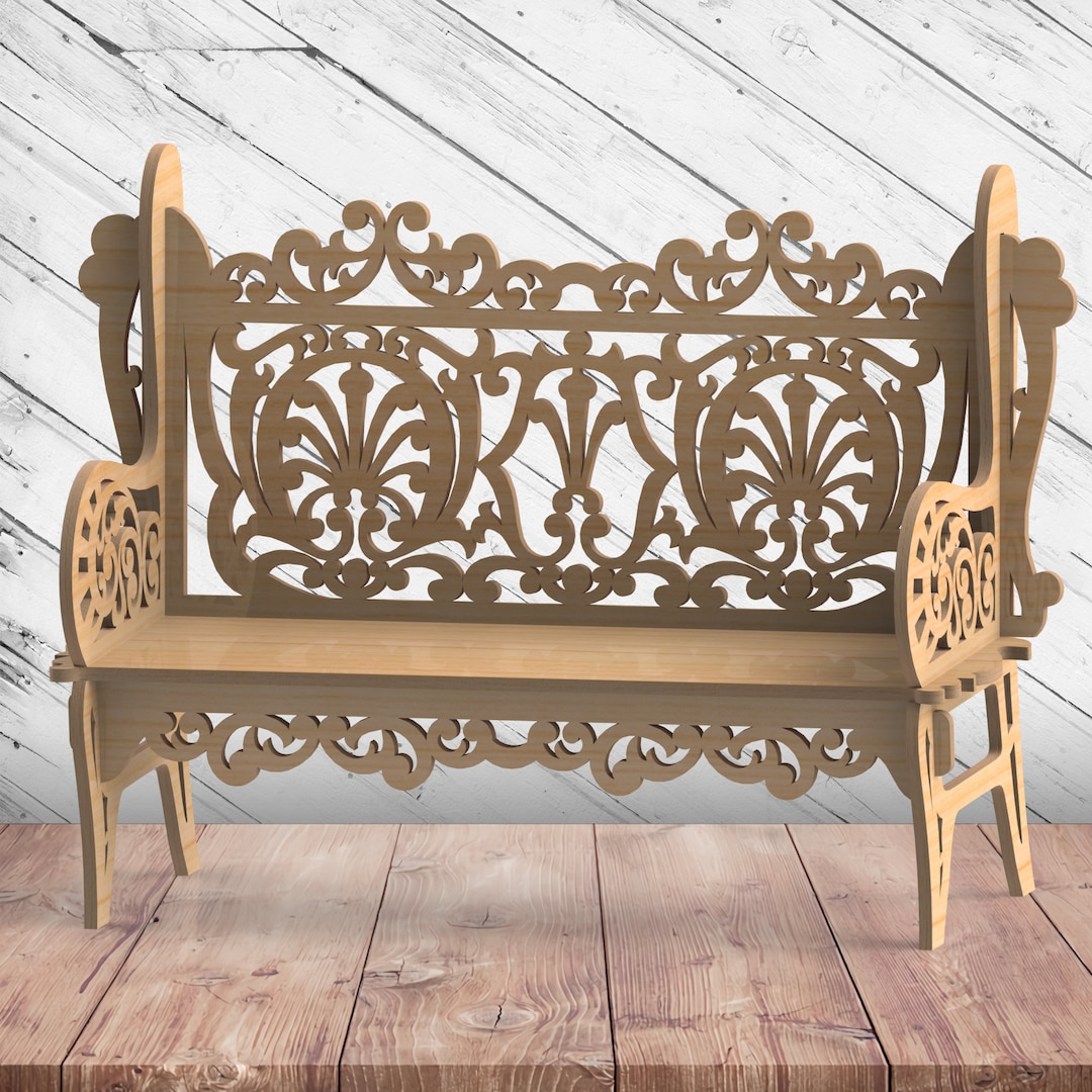 Cnc Router Bench Plans Decorative Bench CNC Router Cutting Plan Svg Dxf Template Instant ...