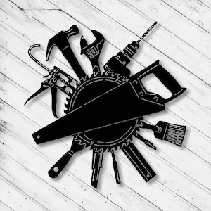 ツール 壁アート 装飾 レーザーカット DXF Glowforge SVG xTool D1 CNC ルーター カッティング ビニールカット ステッカー メタルカット シルエット テンプレート デジタルファイル