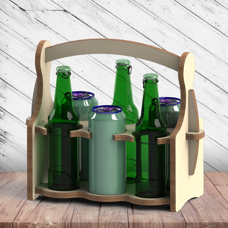 Wood Beer Holder Laser Cut Dxf Svg Xtool D1 File CNC Etsy