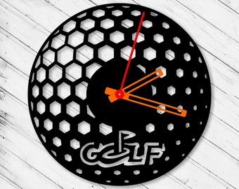 Wall Clock Golf Laser Cut Dxf Glowforge Svg xTool D1 CNC Cutting Router Metal Cut Wood Cut Plan Template Download Digital Vector Files