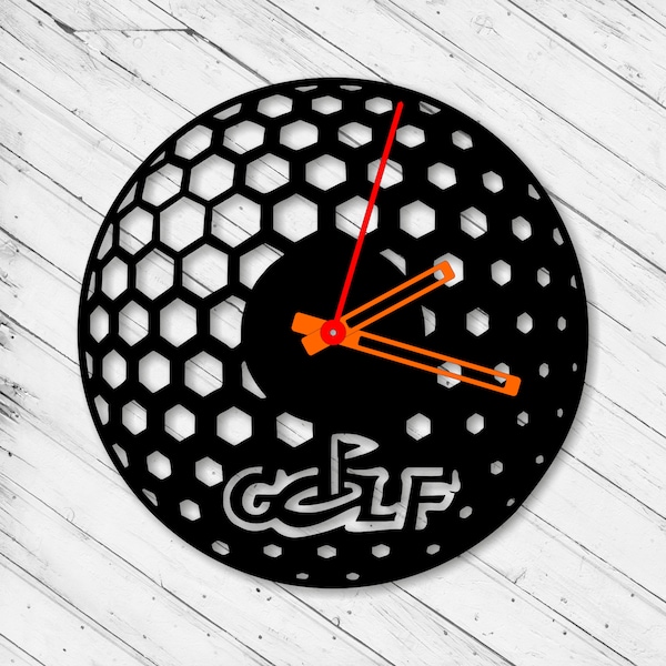 Wall Clock Golf Laser Cut Dxf Glowforge Svg xTool D1 CNC Cutting Router Metal Cut Wood Cut Plan Template Download Digital Vector Files