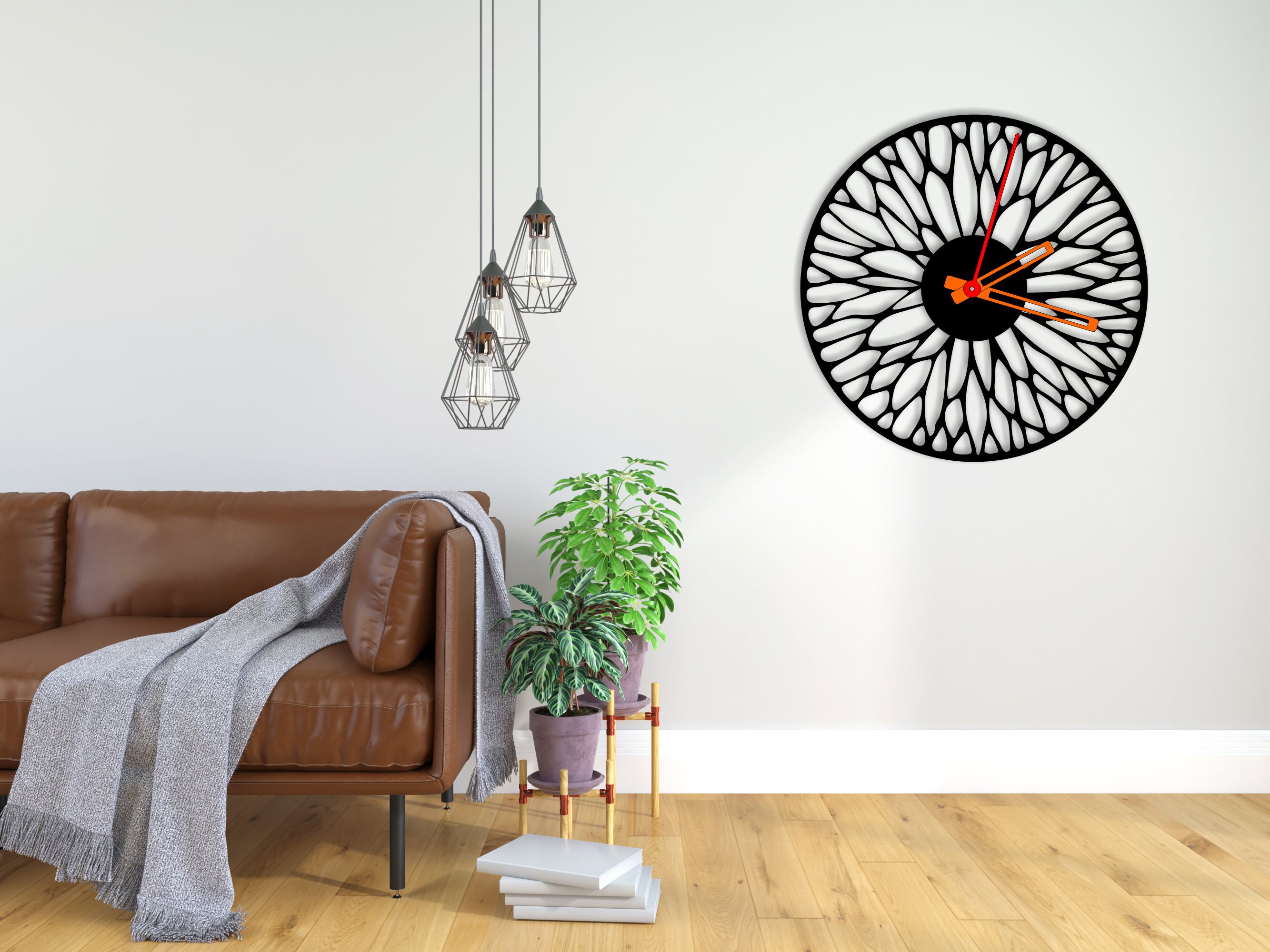 Wall Clock Pattern Laser Cut Dxf Glowforge Svg Template CNC Cutting ...