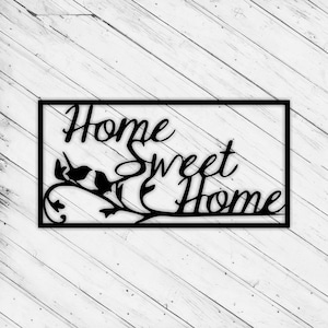 Sweet Home Laser Cut Dxf Glowforge SVG xTool D1 Datei-Wand-Kunst-Dekor-Muster CNC-Fräser Schneiden Dekorative Metall Plazma Cut Digitale Dateien