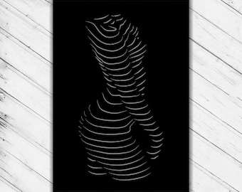 Woman Wall Art Decor Pattern Laser Cut Dxf Glowforge Svg xTool D1 File CNC Router Cutting Vinyl Cut Sticker Metal Cut Download Digital File