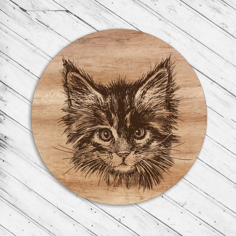 Cute Cat Wall Art Decor Laser Cut Dxf Svg Xtool D1 Etsy