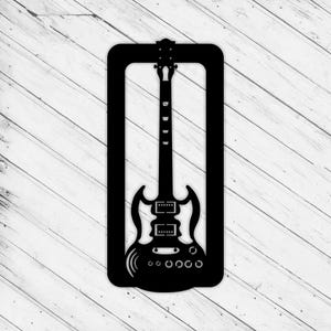 Guitar Wall Art Decor Laser Cut Dxf Glowforge Svg xTool D1 CNC Router Cutting Vinyl Cut Sticker Metal Cut Silhouette Template Digital Files