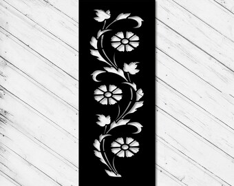 Flower Panel Wall Art Decor Laser Cut Dxf Glowforge Svg xTool D1 CNC Cutting Vinyl Cut Sticker Metal Cut Silhouette Template Digital Files