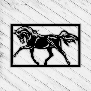 Pferd Laser Cut Dxf Glowforge SVG xTool-Datei Wand Kunst CNC Fräser Schneiden Papier Handwerk Dekorative Metallplatte Plazma Schnitt Digitale Vektor-Datei