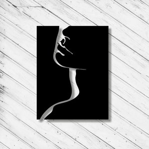 Murais femininos cortados a laser em formato DXF, Glowforge, SVG, para CNC Router, arte de parede, decoração, adesivo de vinil, painel de metal decorativo, arquivos digitais AI e PDF.