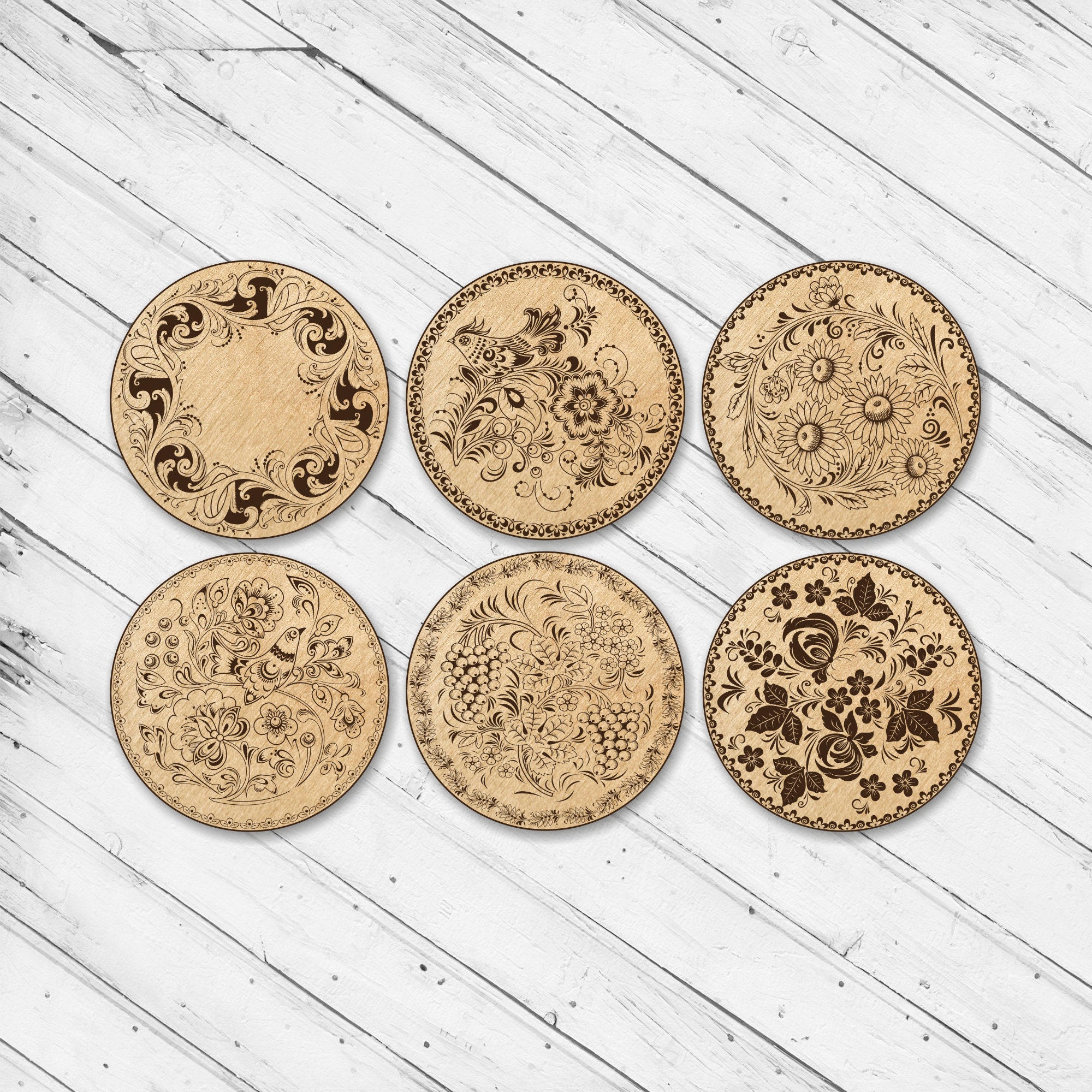 24 Pack Unfinished Round Wood Coasters for Crafts 3.9 Inch Blank Wooden  Coasters with 100 Pcs Self Adhesive Non Slip Foam Dots, - AliExpress