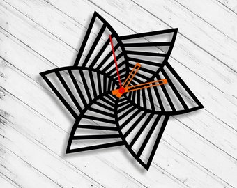Wall Clock Laser Cut Dxf Glowforge Svg Template CNC Cutting Router Plazma Cut Cricut Instant Download Digital Vector Ai Pdf Eps Files