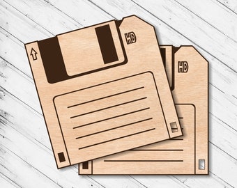 Floppy Disk Coaster Laser Cut Dxf Glowforge Svg xTool D1 Laser Engraving Saw Instant Download Digital Vector Ai Pdf Eps Files