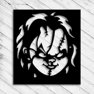 Chucky Wand Kunst Dekor Muster Laser Cut Dxf Glowforge SVG xTool D1 Datei CNC Fräser Schneiden Vinyl Schnitt Aufkleber Metallschnitt Download Digitale Datei